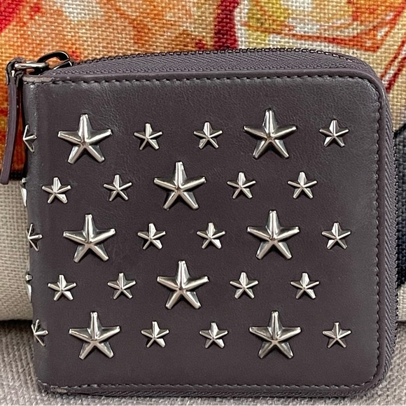 JIMMY CHOO Lawrence Star Studded leather wallet~She’s a beauty~💯Authentic~⭐️⭐️ - Picture 1 of 13